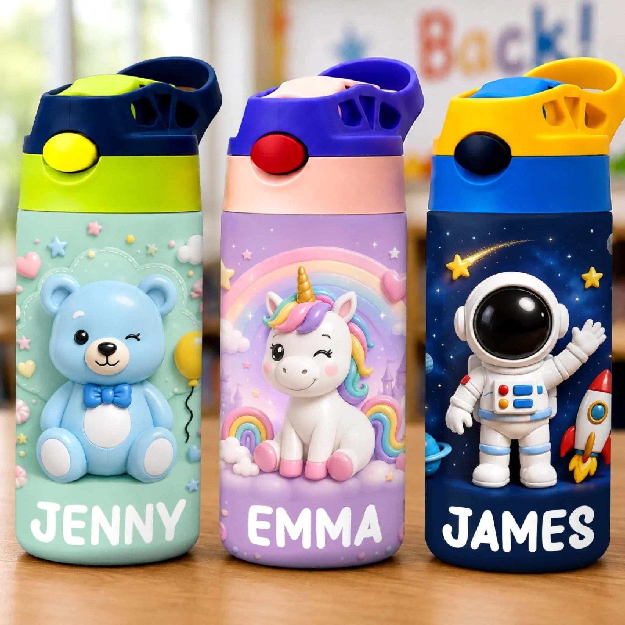 Custom Kids Insulated Water Bottle - Personalized Back To School Gifts For Kids - Little Steps Big Dreams