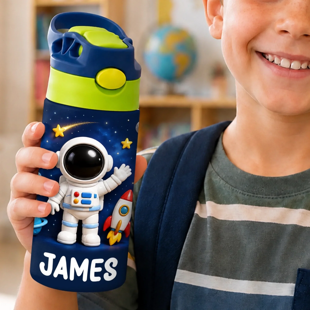 Custom Kids Insulated Water Bottle - Personalized Back To School Gifts For Kids - Little Steps Big Dreams