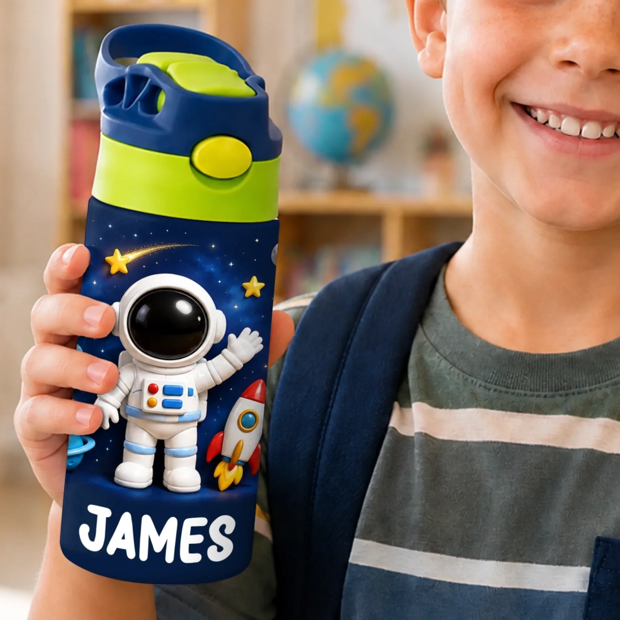 Custom Kids Insulated Water Bottle - Personalized Back To School Gifts For Kids - Little Steps Big Dreams