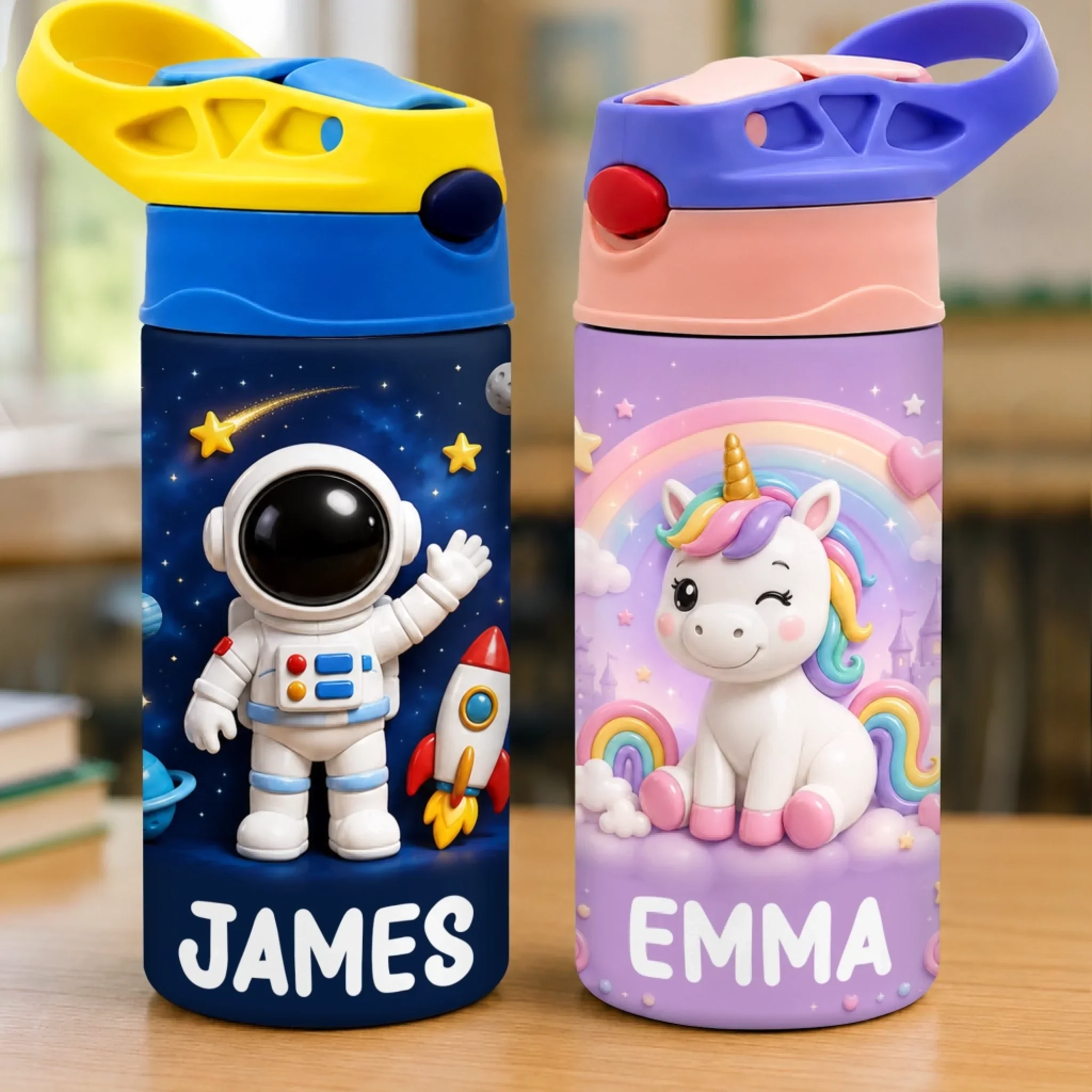 Custom Kids Insulated Water Bottle - Personalized Back To School Gifts For Kids - Little Steps Big Dreams