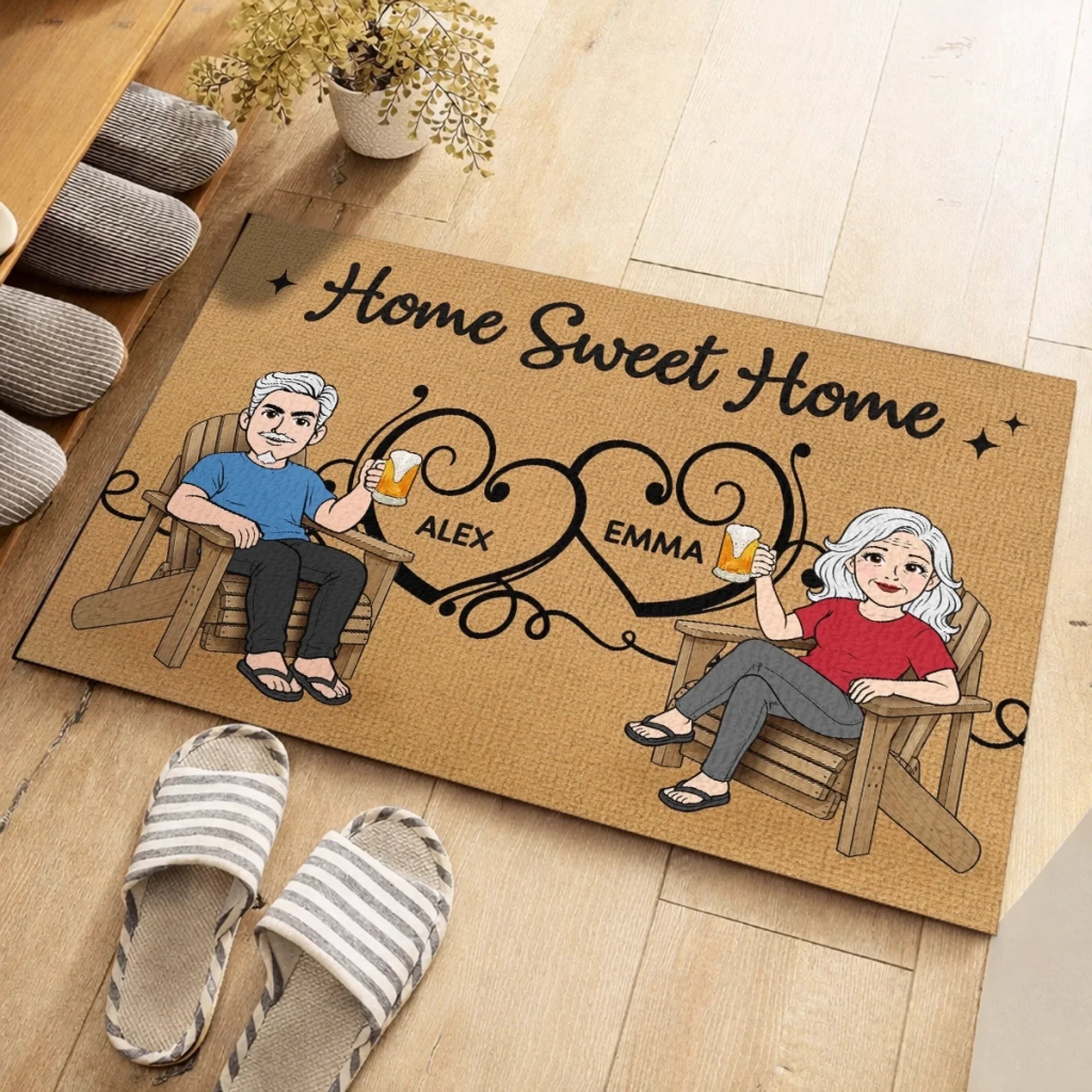 Custom Home Decor Decorative Mat - Personalized  Anniversary Wedding Gifts For Husband And Wife, Him And Her - Simply Us In Our Haven