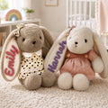 Custom Embroidered Bunny Plush - Personalized Baby Shower, Gender Reveal Gifts For New Moms, New Dads, New Parents - Welcome Little Miracle