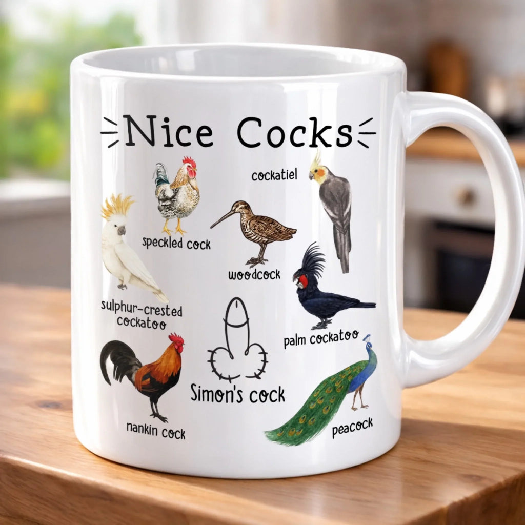Custom Mug - Personalized Birthday Gifts For  Husband, Boyfriend - Start Mornings With Funny Birds