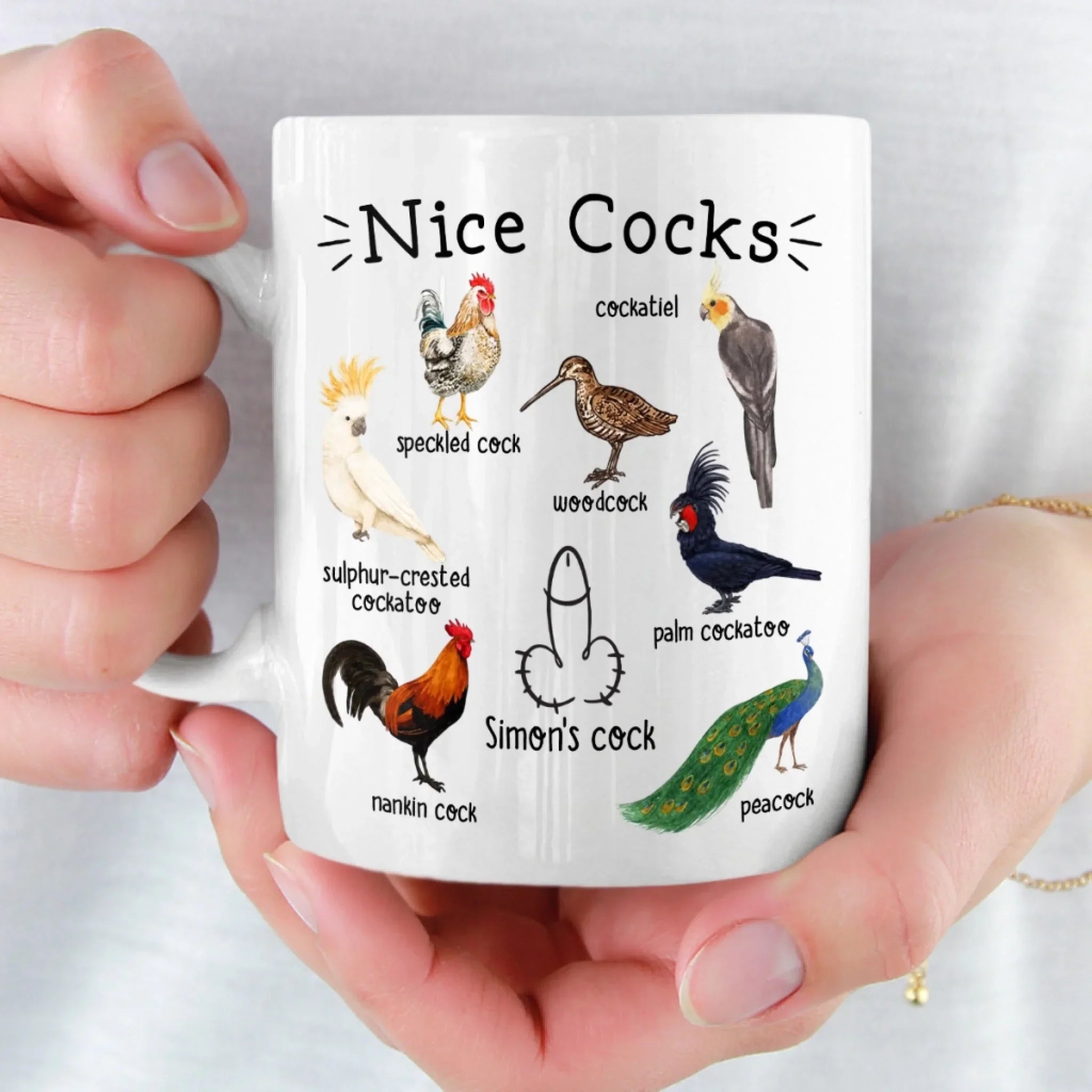 Custom Mug - Personalized Birthday Gifts For  Husband, Boyfriend - Start Mornings With Funny Birds