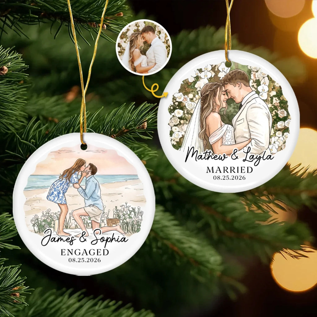 Custom Photo First Christmas Ceramic Ornament - Personalized Anniversary Christmas Wedding Gifts For Husband And Wife, Him And Her - The Best Roll Of My Life