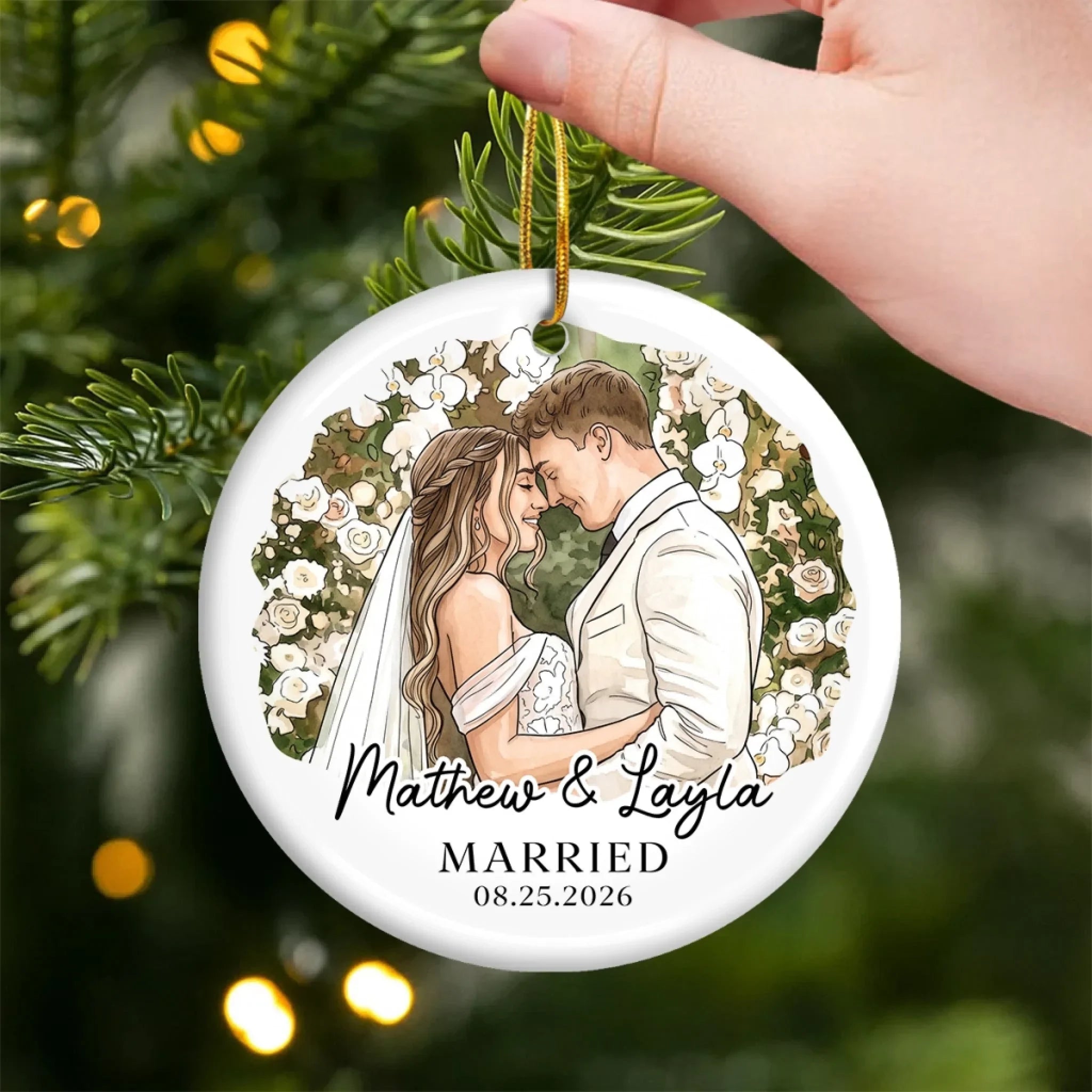 Custom Photo First Christmas Ceramic Ornament - Personalized Anniversary Christmas Wedding Gifts For Husband And Wife, Him And Her - The Best Roll Of My Life