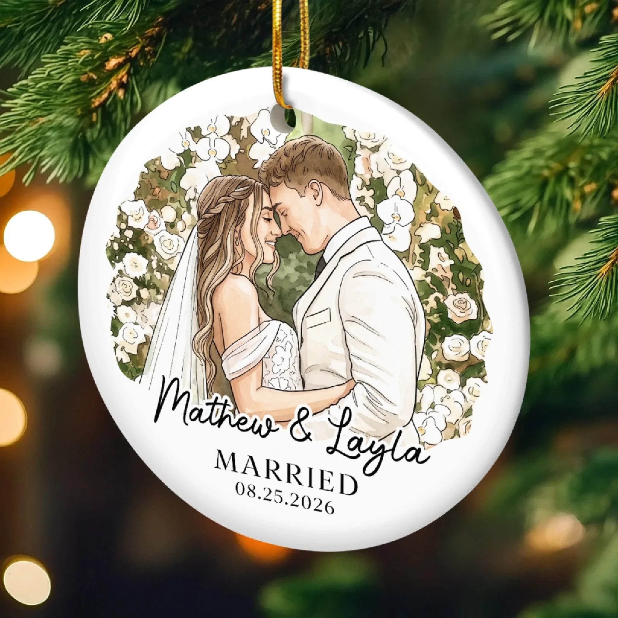 Custom Photo First Christmas Ceramic Ornament - Personalized Anniversary Christmas Wedding Gifts For Husband And Wife, Him And Her - The Best Roll Of My Life