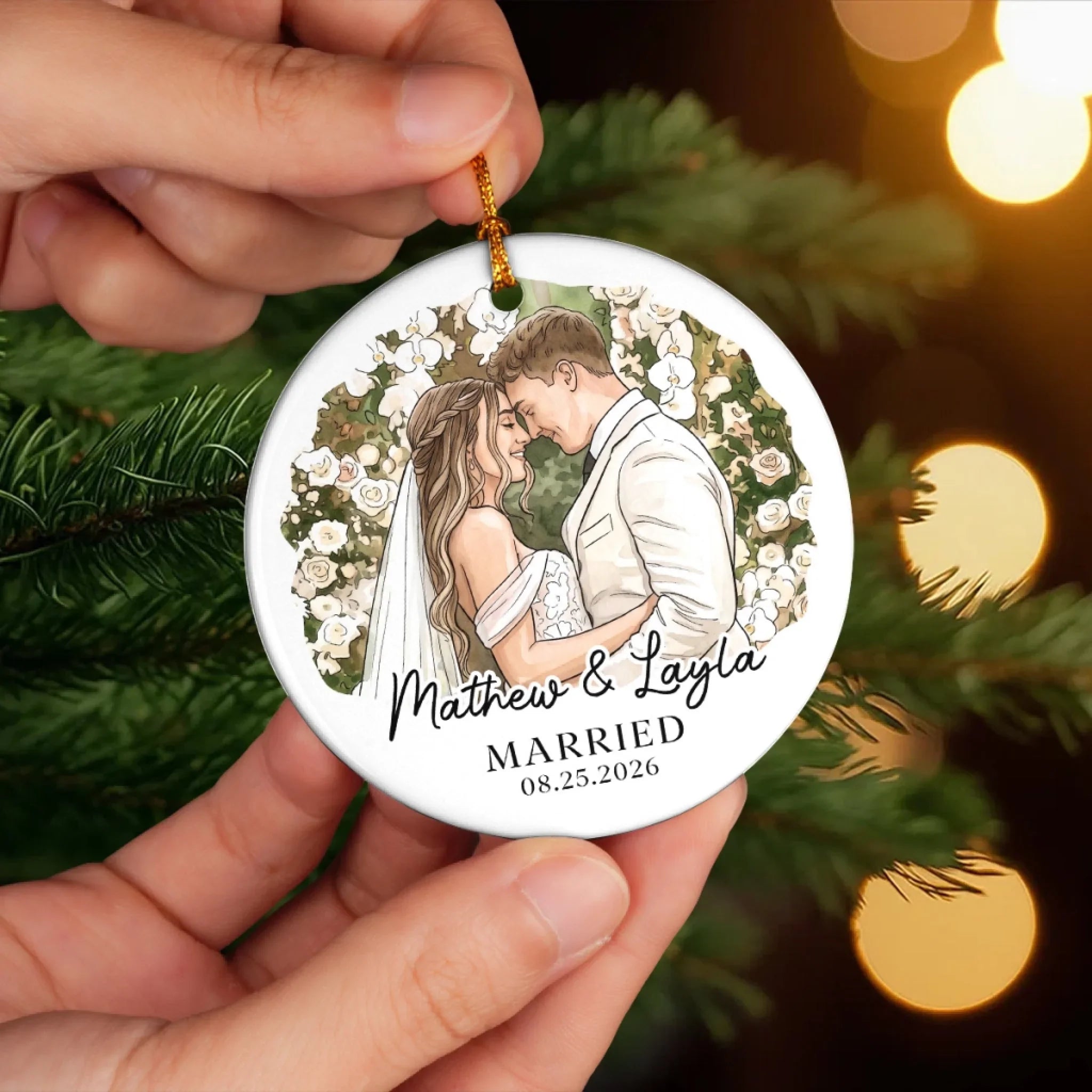 Custom Photo First Christmas Ceramic Ornament - Personalized Anniversary Christmas Wedding Gifts For Husband And Wife, Him And Her - The Best Roll Of My Life