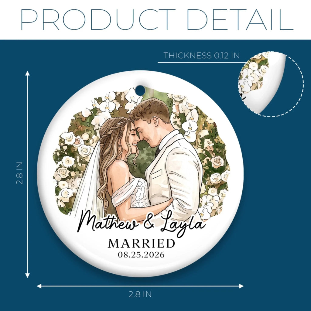 Custom Photo First Christmas Ceramic Ornament - Personalized Anniversary Christmas Wedding Gifts For Husband And Wife, Him And Her - The Best Roll Of My Life