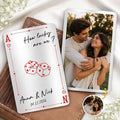 Custom Photo Metal Wallet Card - Personalized  Anniversary Wedding Gifts For Husband And Wife, Him And Her - How Lucky We Are Together