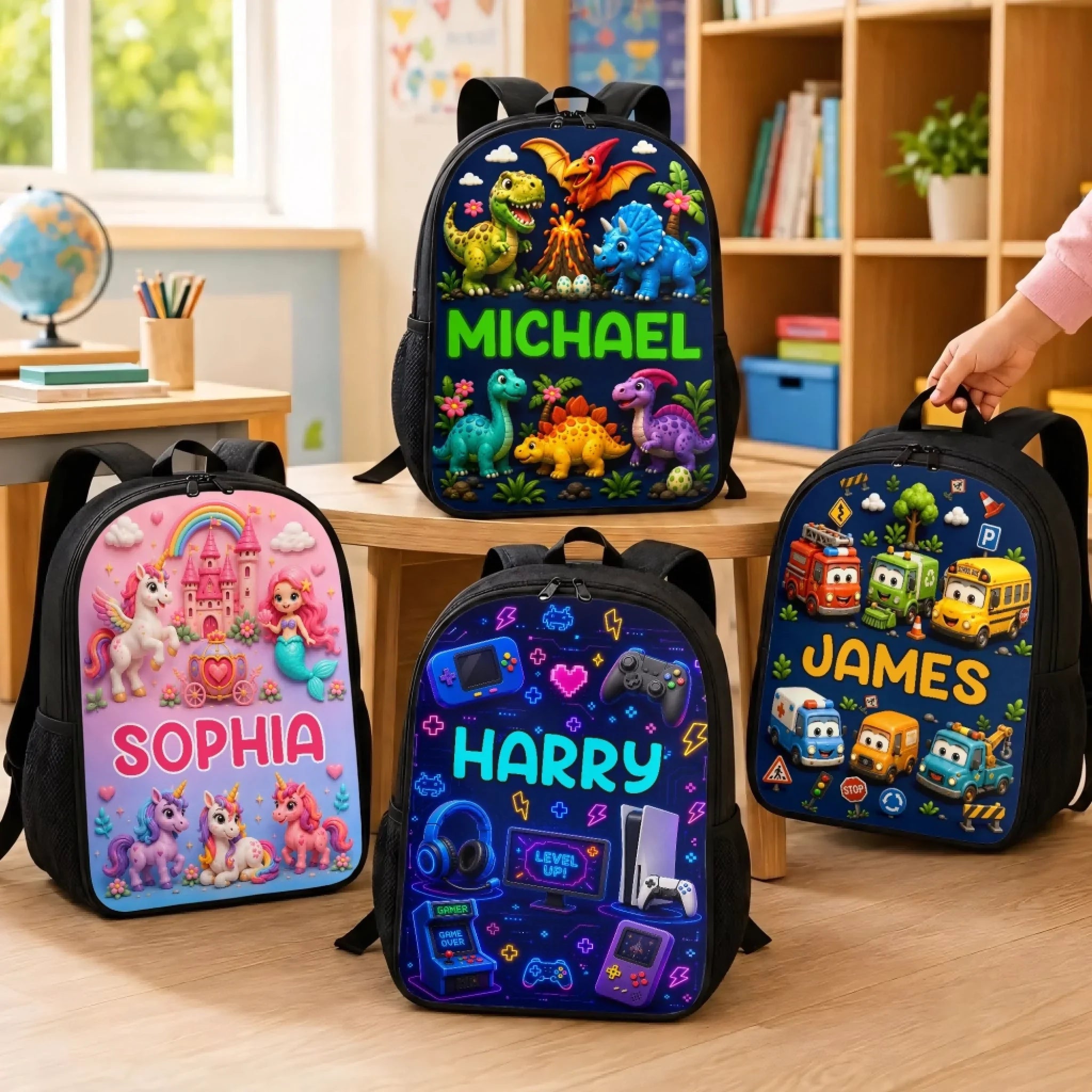 Custom Kids Front Printed Backpack - Personalized Back To School Gifts For Kids - On The Road To Adventure