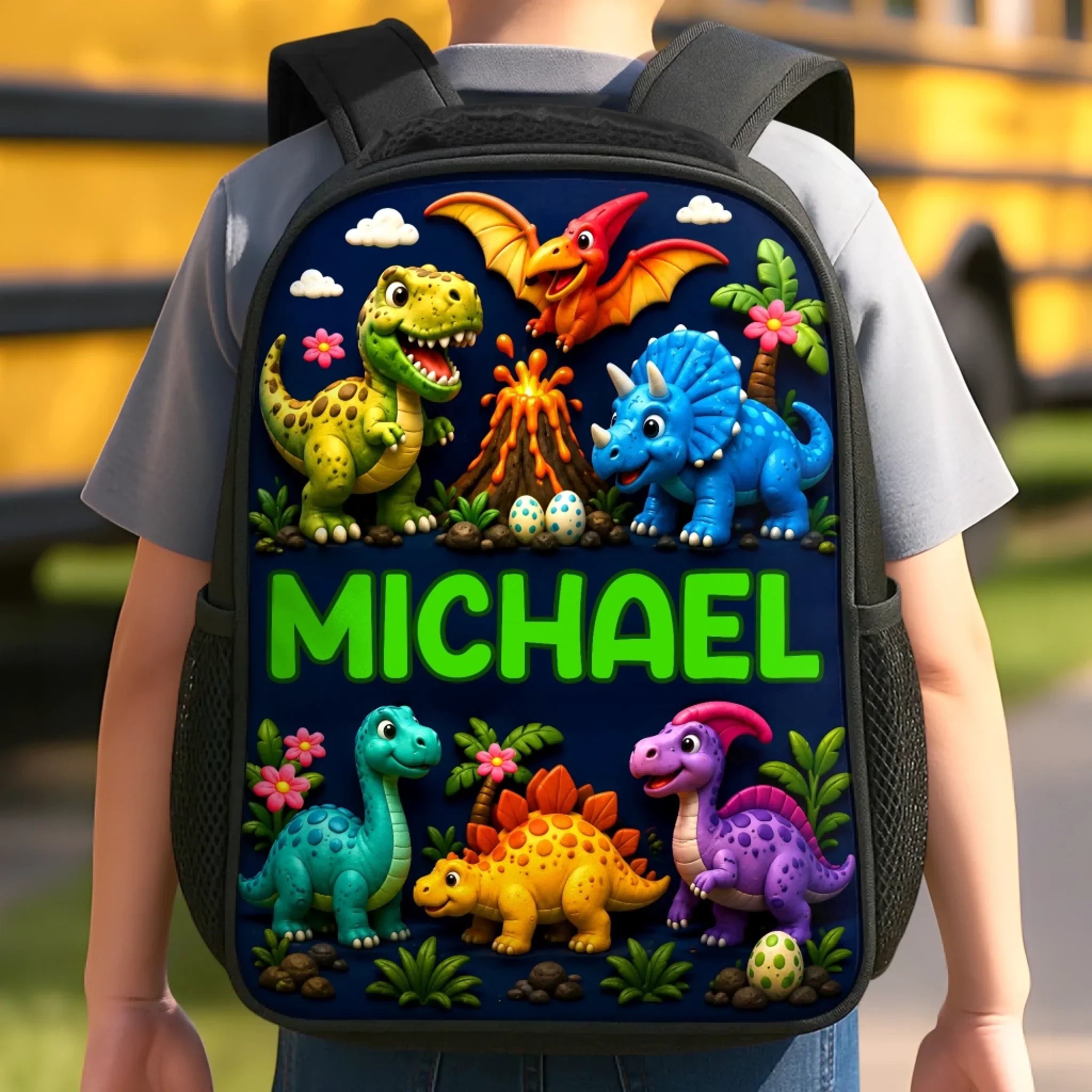 Custom Kids Front Printed Backpack - Personalized Back To School Gifts For Kids - On The Road To Adventure