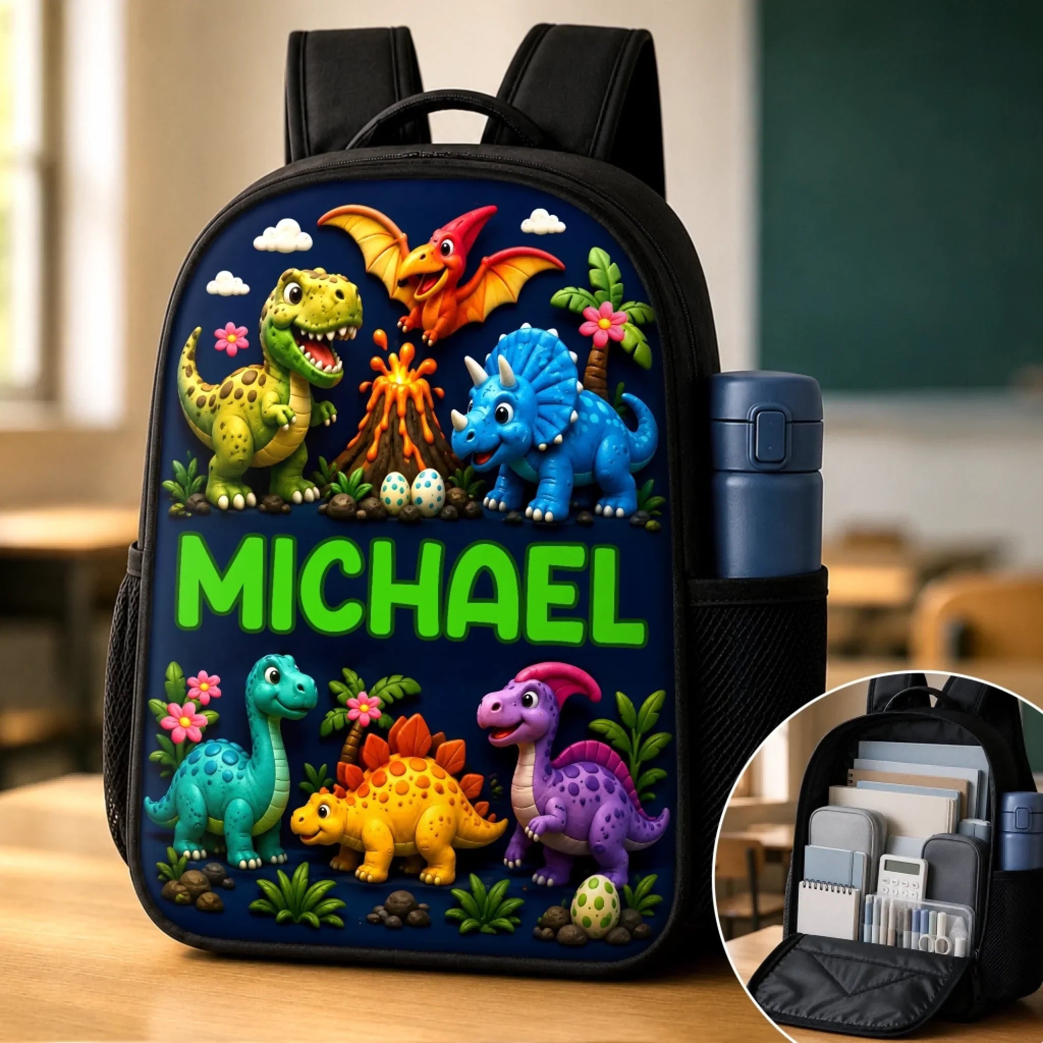 Custom Kids Front Printed Backpack - Personalized Back To School Gifts For Kids - On The Road To Adventure