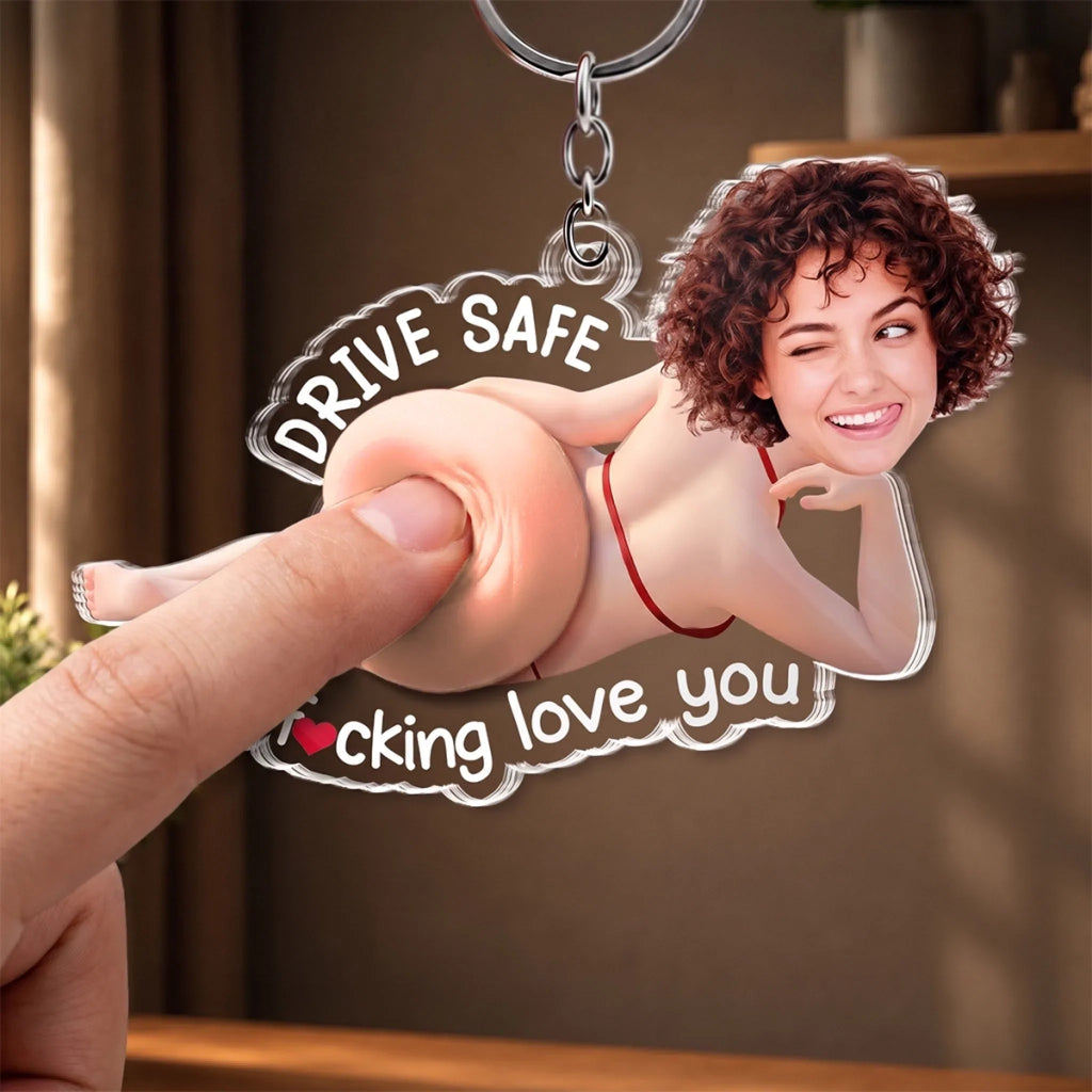 Custom Photo Squishy Acrylic Keychain - Personalized Anniversary Wedding Gifts For Husband And Wife, Him And Her - Carry My Love Everywhere