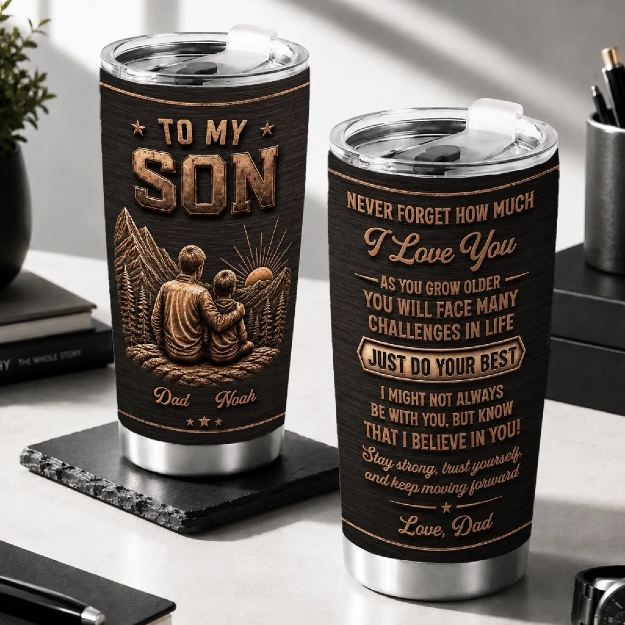 Custom Tumbler - Personalized Birthday Gifts For Son - Keep Moving Forward Always