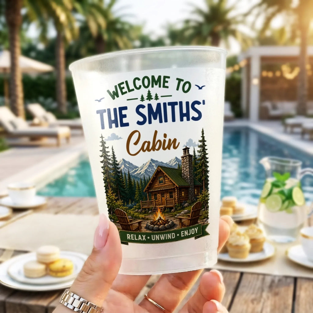 Custom Cabin Party Cups - Personalized Summer Vacation And Travel Gifts For Mom, Dad, Brother, Sister - Cabin State Of Mind