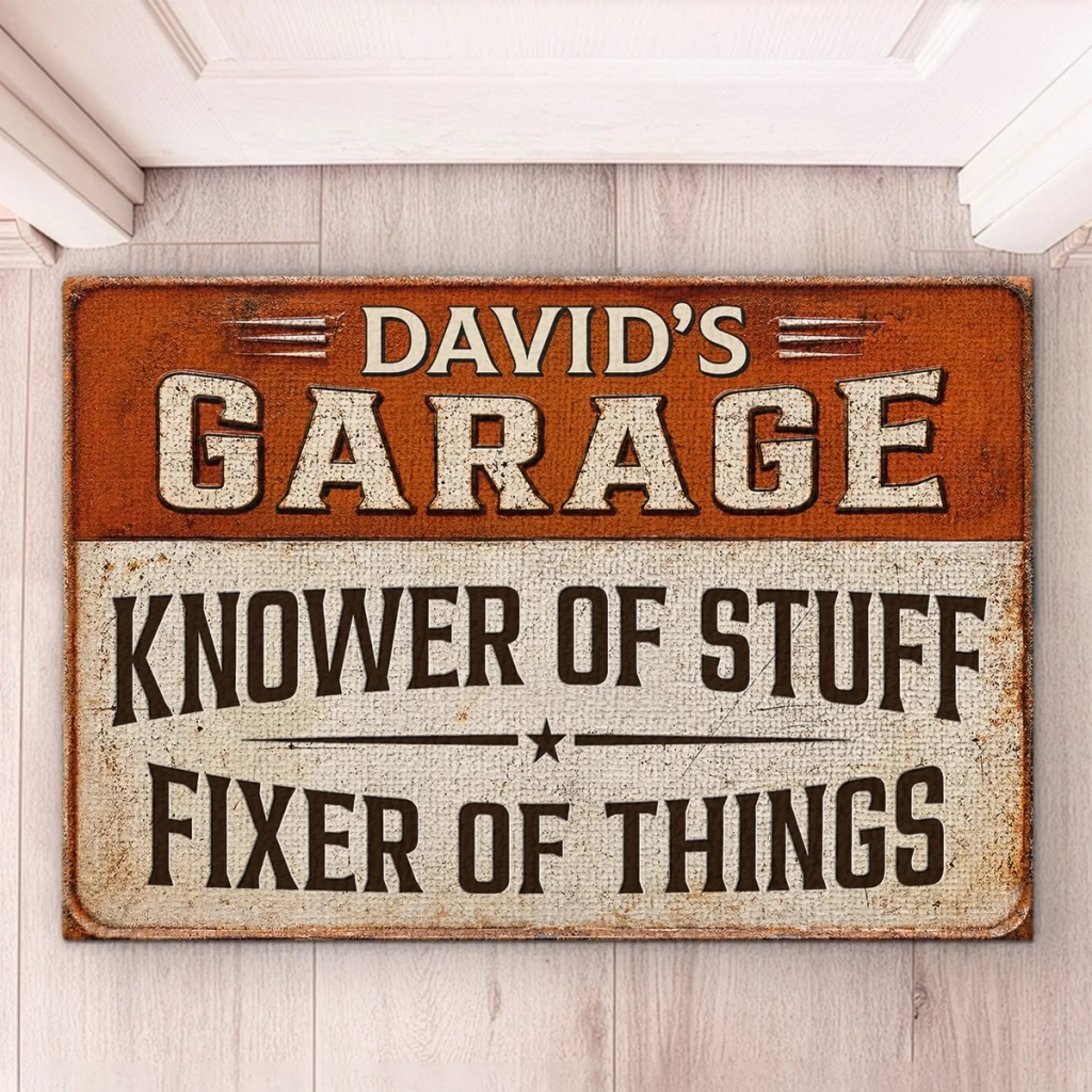 Custom Home Decor Decorative Mat - Personalized Birthday Gifts For Husband, Son, Grandson, Brother, Grandpa, Dad, Yourself - Where Things Get Built