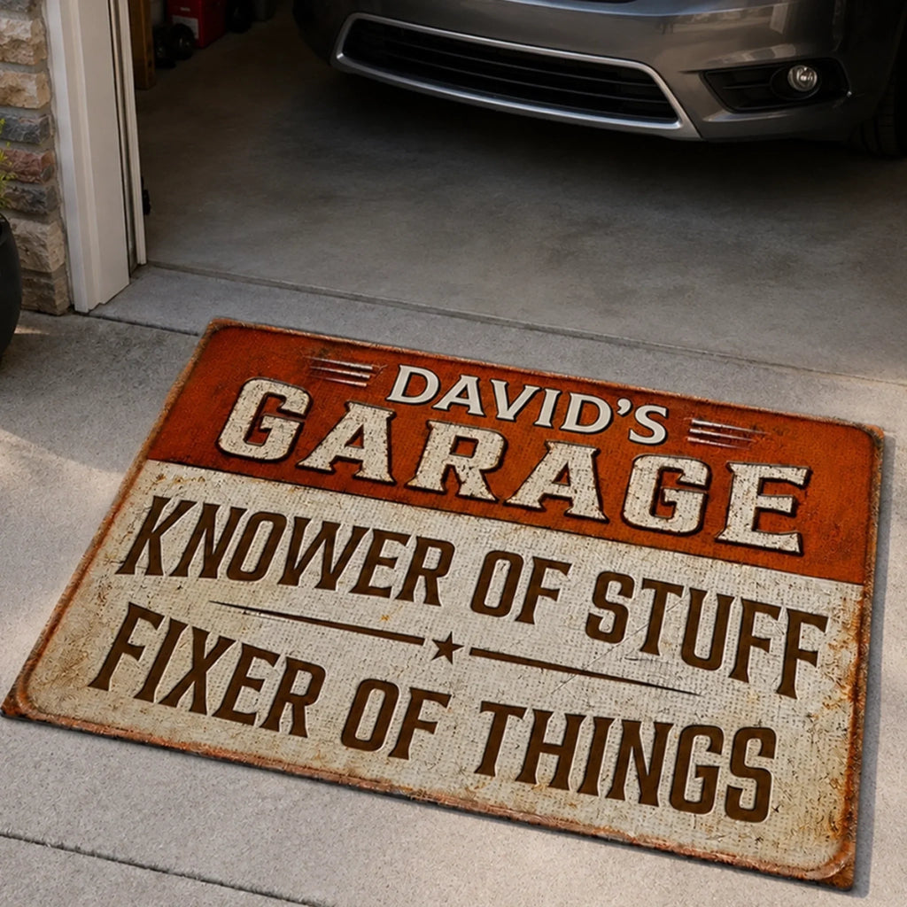 Custom Home Decor Decorative Mat - Personalized Birthday Gifts For Husband, Son, Grandson, Brother, Grandpa, Dad, Yourself - Where Things Get Built