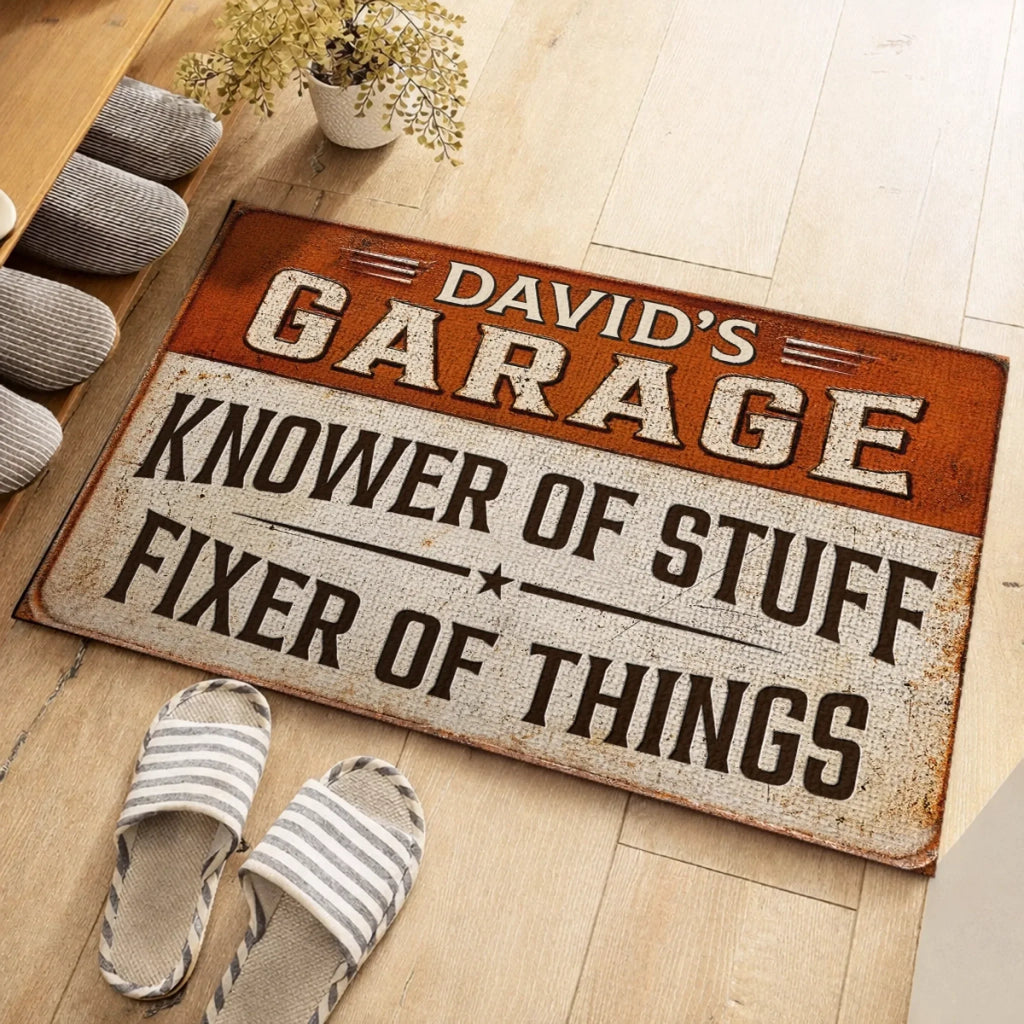 Custom Home Decor Decorative Mat - Personalized Birthday Gifts For Husband, Son, Grandson, Brother, Grandpa, Dad, Yourself - Where Things Get Built