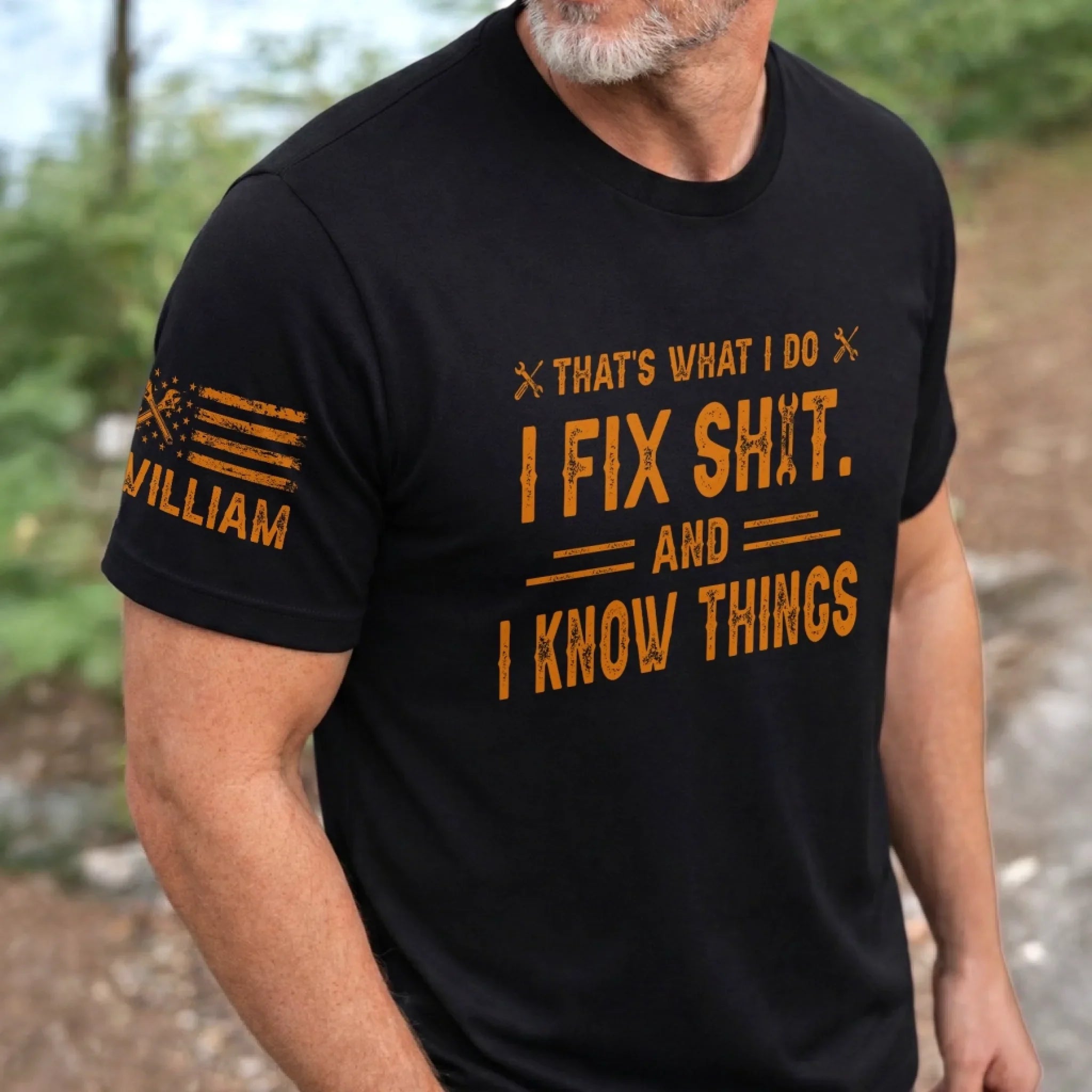 Custom Mechanic T-Shirt - Personalized Birthday Gifts For Husband, Son, Grandson, Brother, Grandpa, Dad, Yourself - Built To Repair