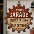 Custom Wood Sign - Personalized Birthday Gifts For Husband, Son, Grandson, Brother, Grandpa, Dad, Yourself - Garage Goals