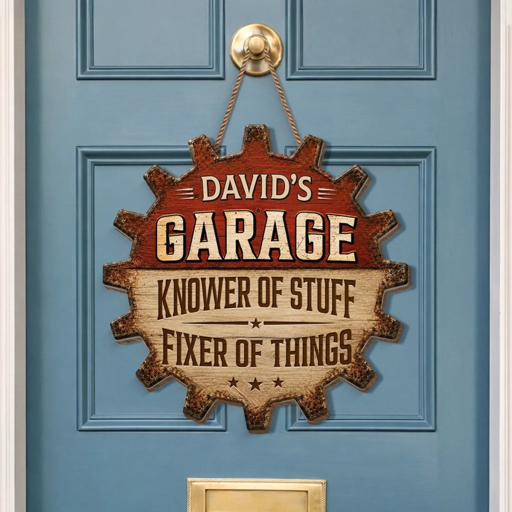 Custom Wood Sign - Personalized Birthday Gifts For Husband, Son, Grandson, Brother, Grandpa, Dad, Yourself - Garage Goals