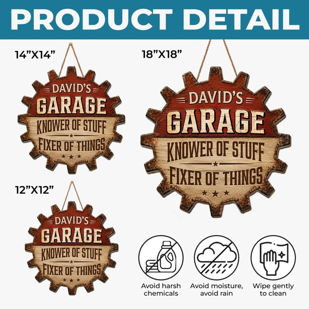 Custom Wood Sign - Personalized Birthday Gifts For Husband, Son, Grandson, Brother, Grandpa, Dad, Yourself - Garage Goals