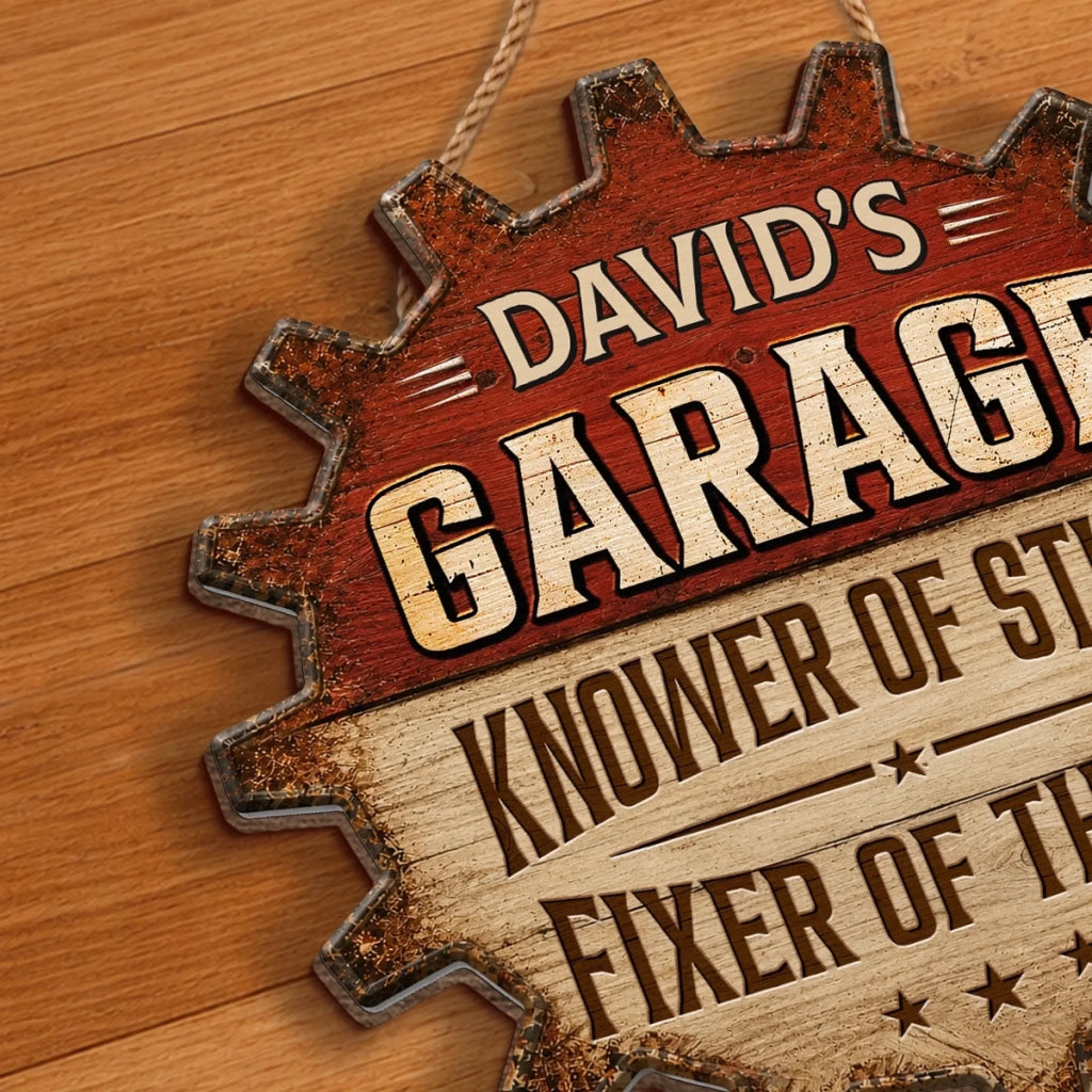 Custom Wood Sign - Personalized Birthday Gifts For Husband, Son, Grandson, Brother, Grandpa, Dad, Yourself - Garage Goals