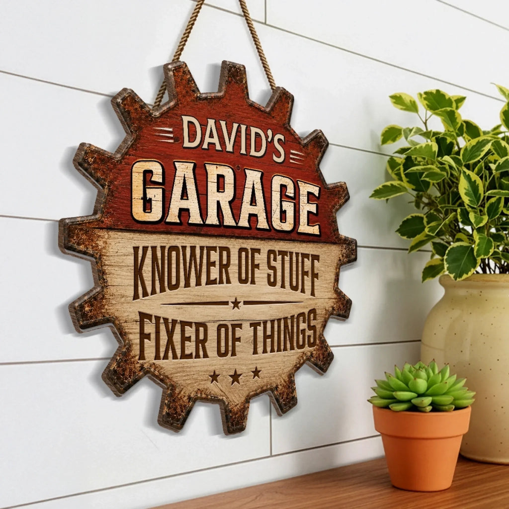 Custom Wood Sign - Personalized Birthday Gifts For Husband, Son, Grandson, Brother, Grandpa, Dad, Yourself - Garage Goals