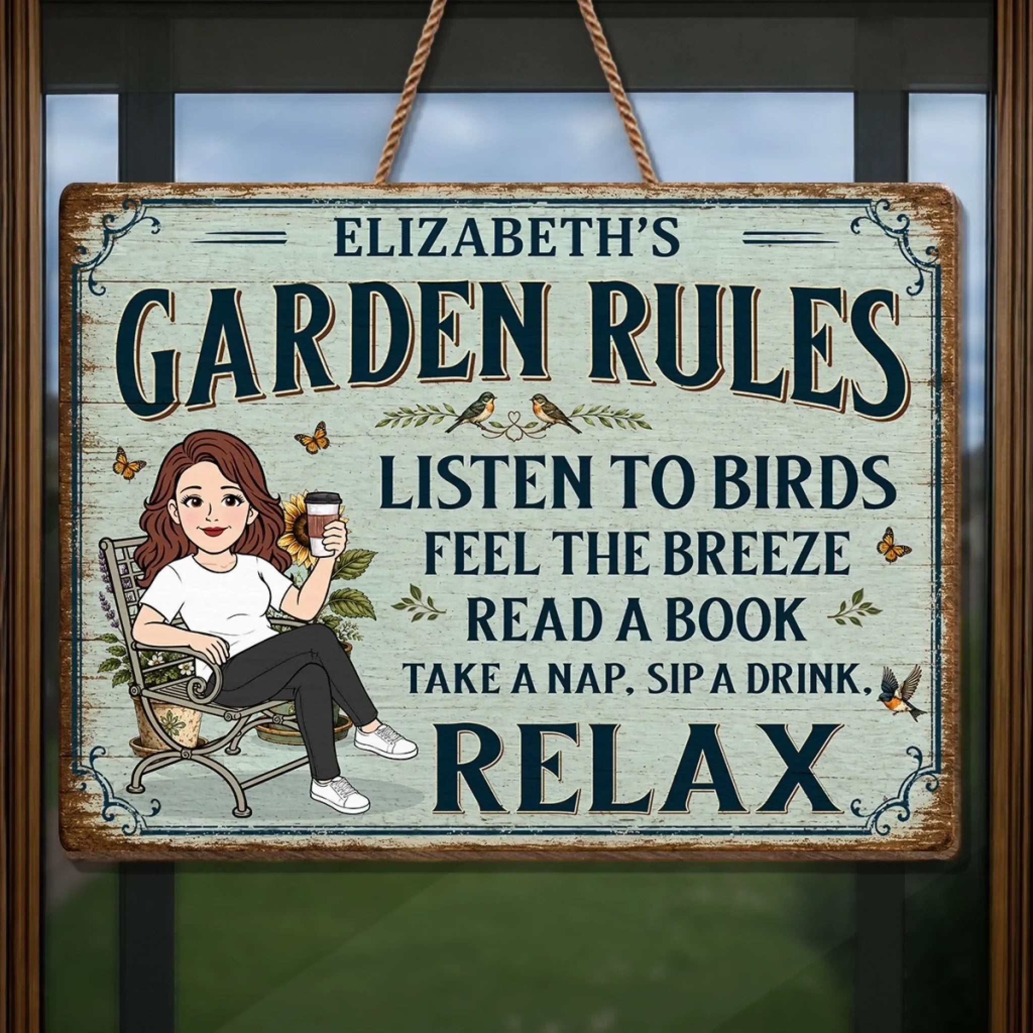 Custom Wood Sign - Personalized Birthday Garden Gifts For Gardeners - My Happy Little Garden Haven