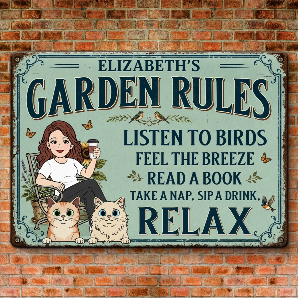 Custom Home Decor Metal Sign - Personalized  Birthday Garden Gifts For Gardeners, Dog Cat Lovers, Dog Dad And Mom, Cat Owners - Fresh Air And Puppy Love