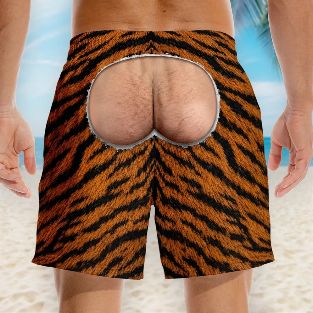 Custom Funny Men Swim Trunks - Personalized Birthday Gifts For Husband, Son, Grandson, Brother, Grandpa, Dad, Yourself - Worth A Second Look