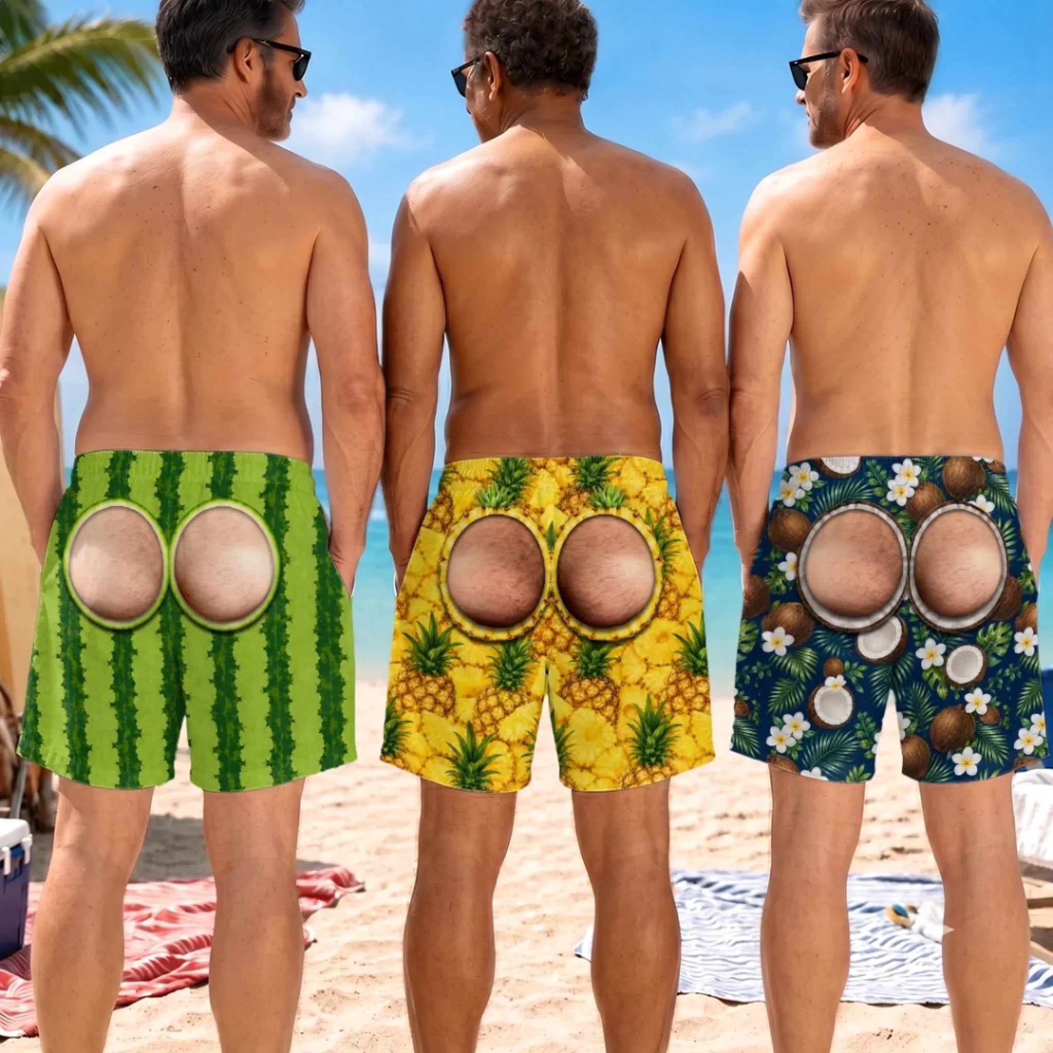 Custom Funny Men Swim Trunks - Personalized Birthday Gifts For Husband, Son, Grandson, Brother, Grandpa, Dad, Yourself - Looking Good Naturally