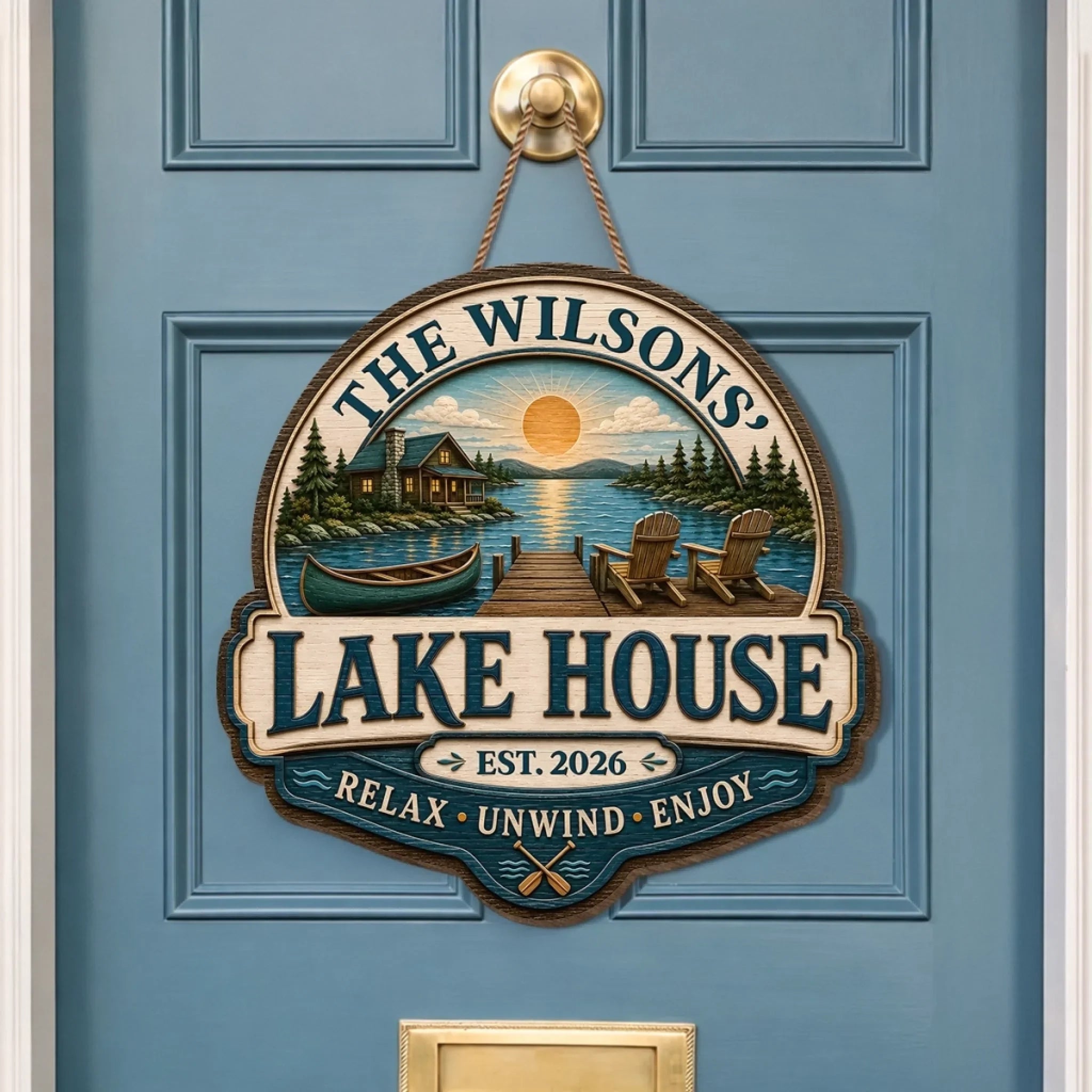 Custom Lake House Wood Sign - Personalized Summer Vacation And Travel Gifts For Mom, Dad, Brother, Sister - Home Is Where The Lake Is