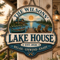 Custom Lake House Wood Sign - Personalized Summer Vacation And Travel Gifts For Mom, Dad, Brother, Sister - Home Is Where The Lake Is