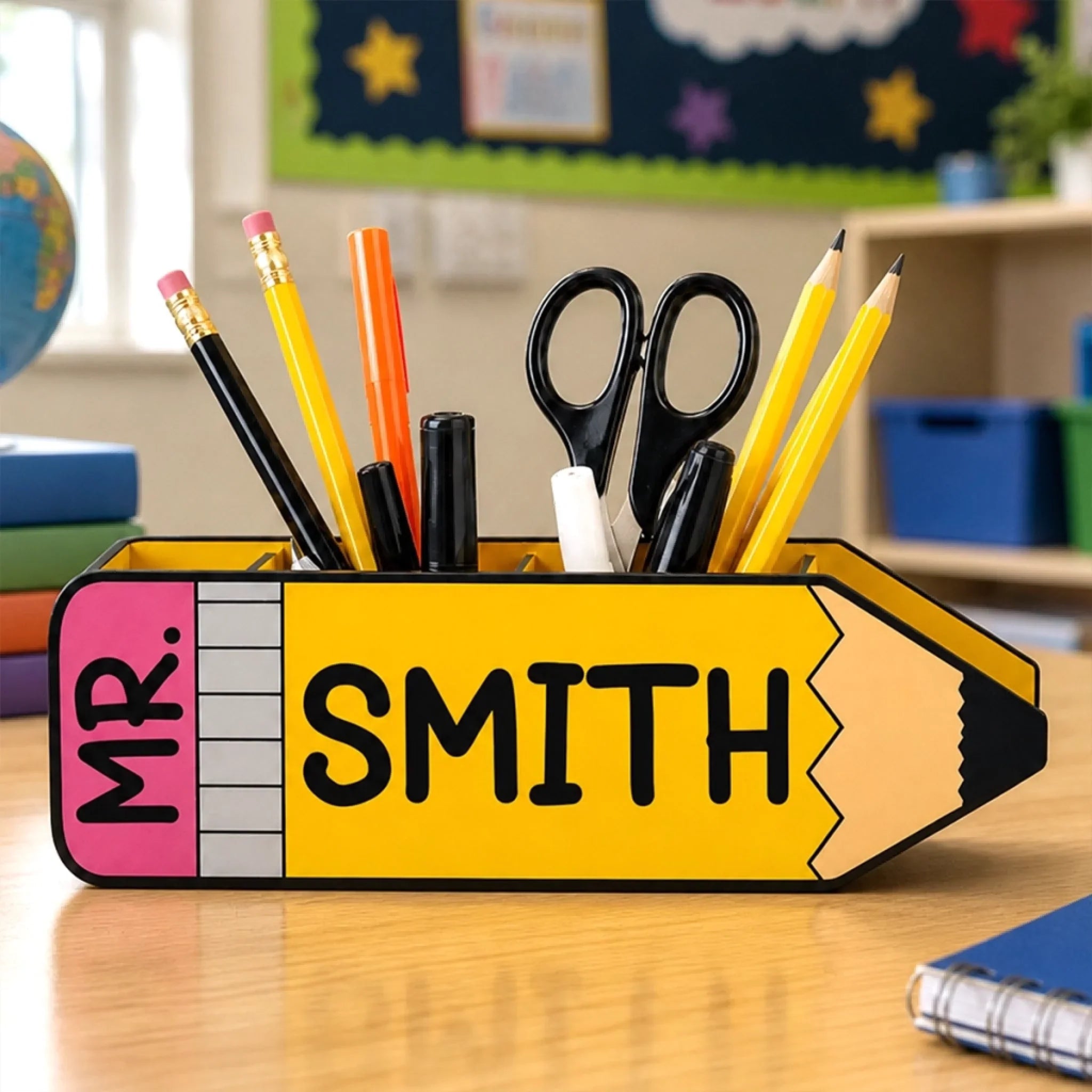 Custom Wooden Pencil Holder - Personalized Teacher Appreciation, Back To School Gifts For Teachers - Teaching With Love Daily