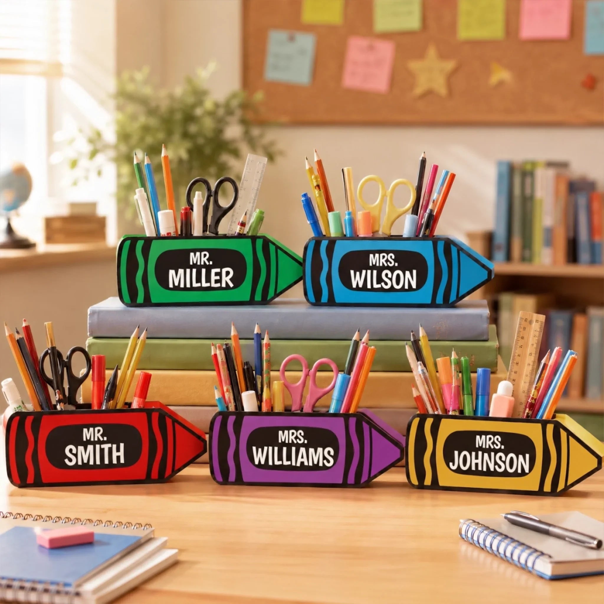 Custom Wooden Pencil Holder - Personalized Teacher Appreciation, Back To School Gifts For Teachers - Making Learning Fun Together
