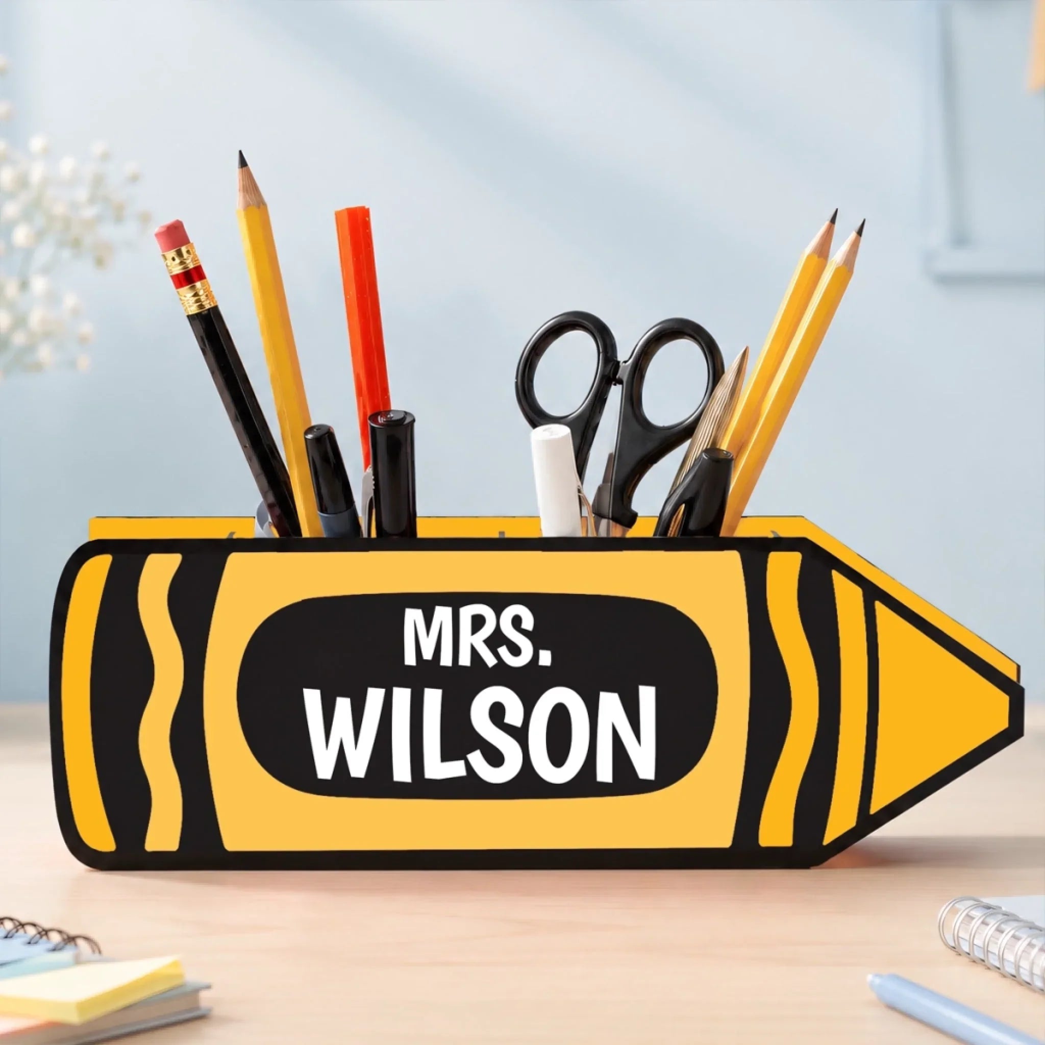 Custom Wooden Pencil Holder - Personalized Teacher Appreciation, Back To School Gifts For Teachers - Making Learning Fun Together