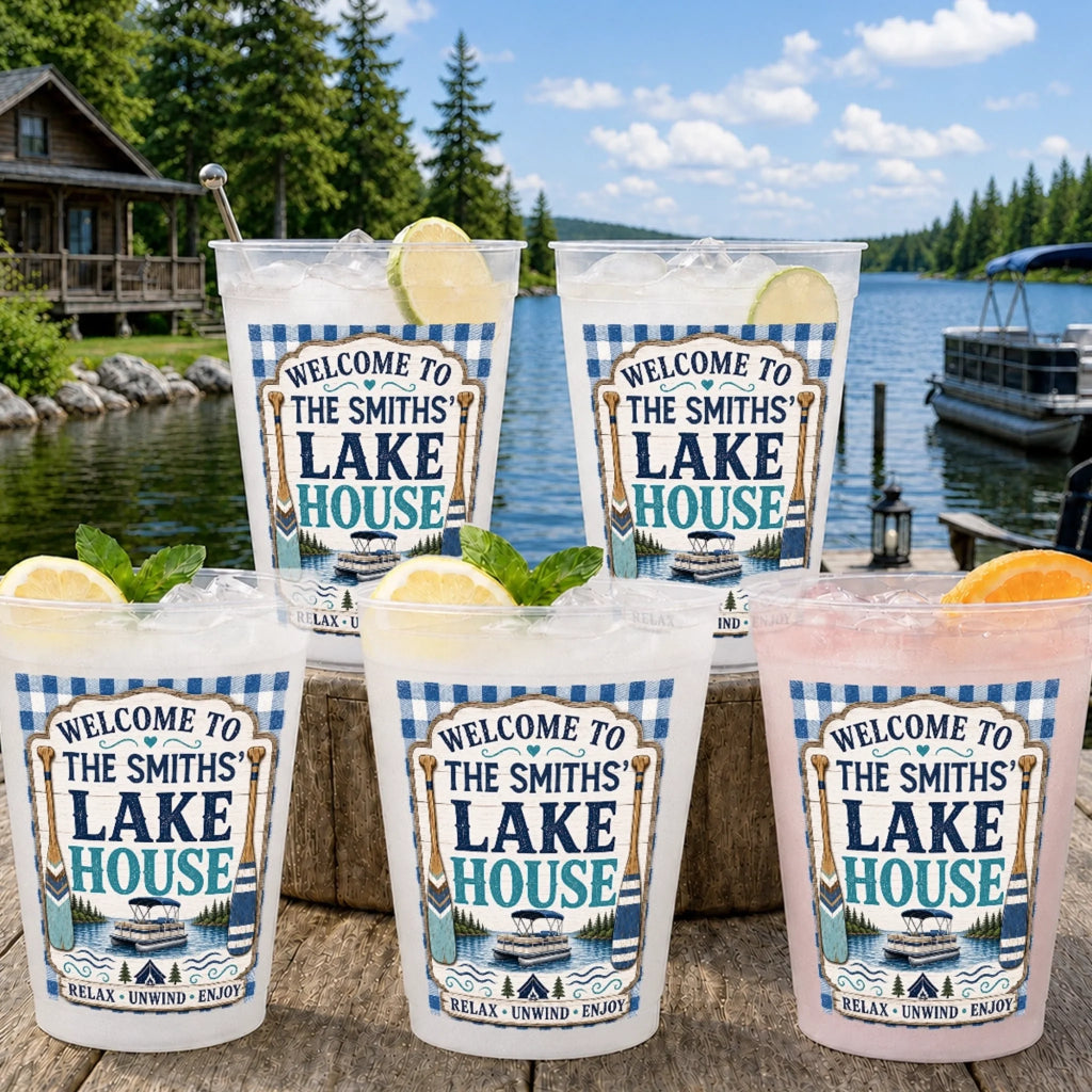 Custom Lake House Party Cups - Personalized Summer Vacation And Travel Gifts For Mom, Dad, Brother, Sister - Life Is Better On The Boat