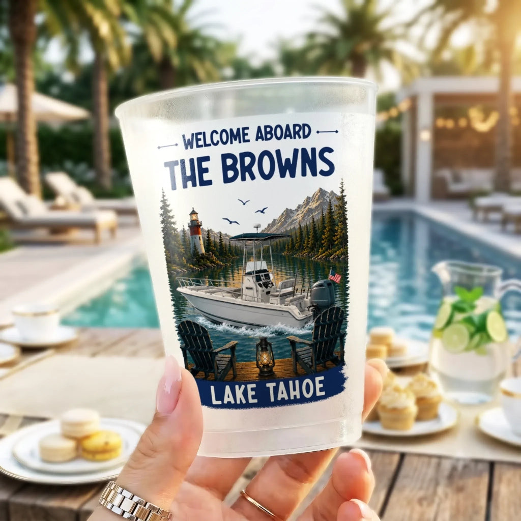 Custom Boating Party Cups - Personalized Summer Vacation And Travel Gifts For Mom, Dad, Brother, Sister - Good Times Great Crew