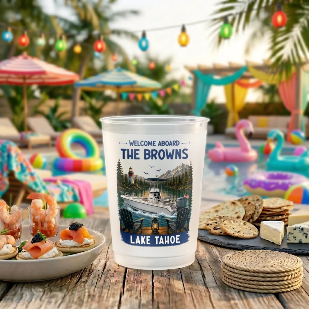 Custom Boating Party Cups - Personalized Summer Vacation And Travel Gifts For Mom, Dad, Brother, Sister - Good Times Great Crew