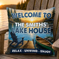 Custom Lake House Pillow - Personalized Summer Vacation And Travel Gifts For Mom, Dad, Brother, Sister - Good Times Around The Lake