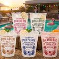Custom Poolside Party Cups - Personalized Summer Vacation And Travel Gifts For Mom, Dad, Brother, Sister - Sun Splash Repeat