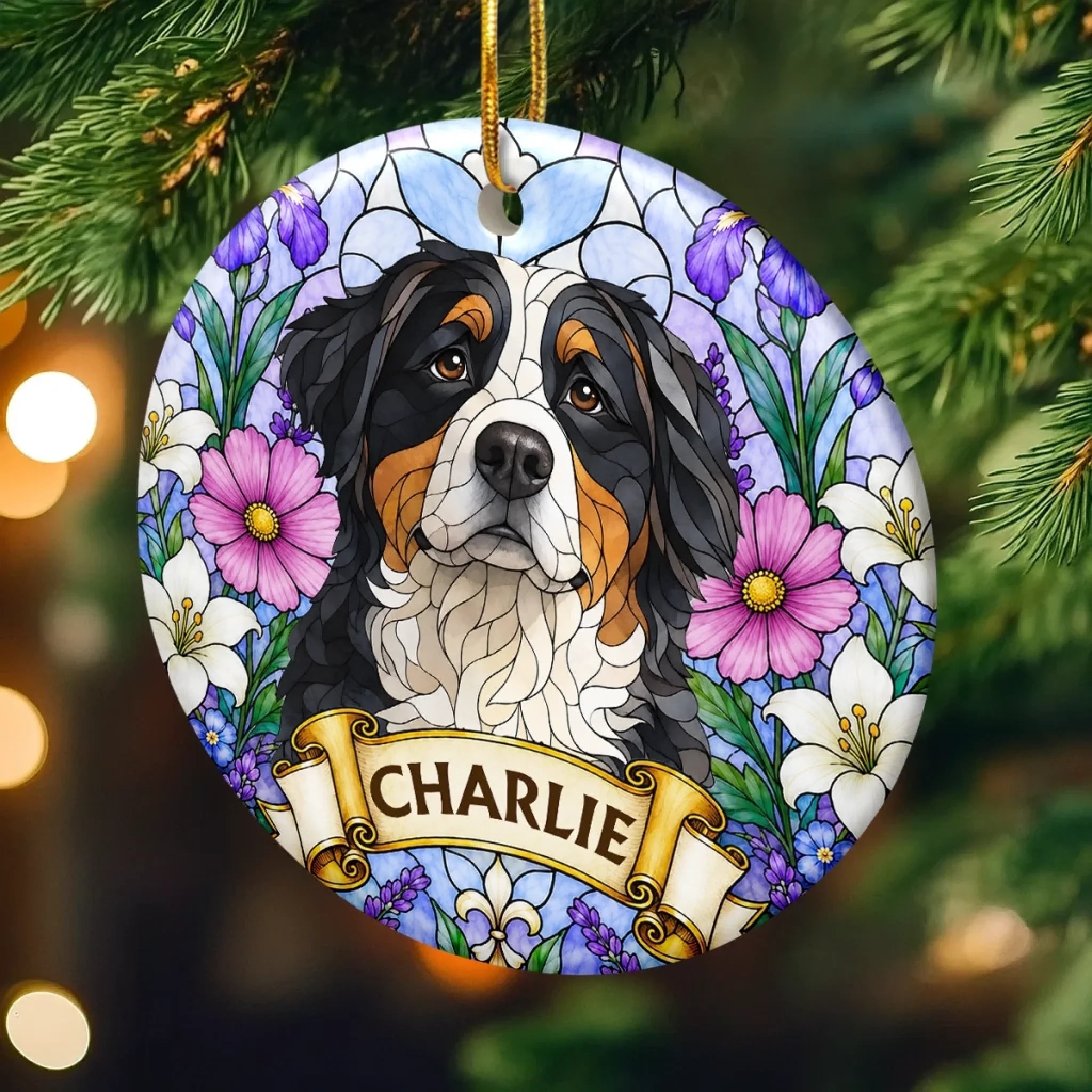 Custom Photo Ceramic Ornament - Personalized Pet Christmas Memorial Sympathy Gifts For Dogs, Cats - Forever Loved Forever Missed