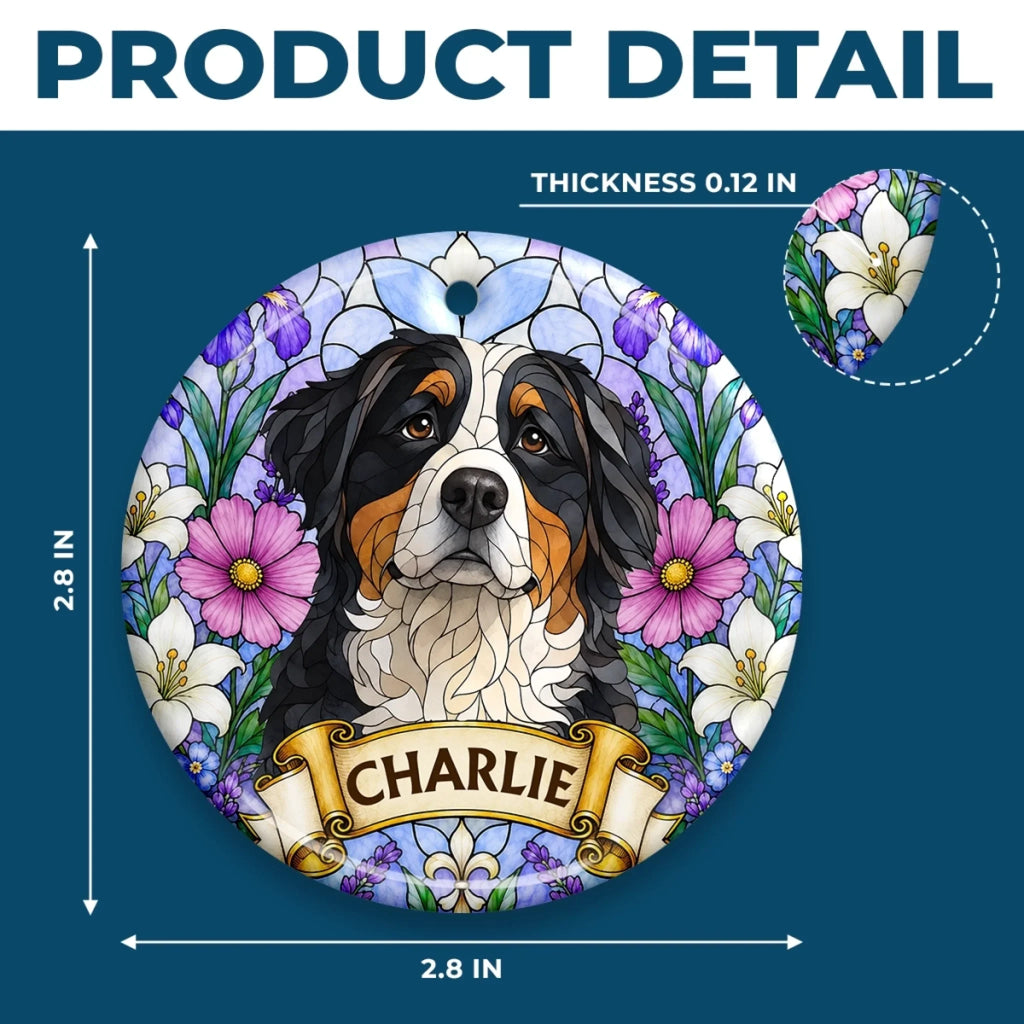 Custom Photo Ceramic Ornament - Personalized Pet Christmas Memorial Sympathy Gifts For Dogs, Cats - Forever Loved Forever Missed
