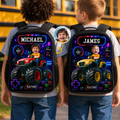 Custom Photo Kids Front Printed Backpack - Personalized Back To School Gifts For Kids - Level Up School Mode