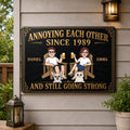 Custom Home Decor Metal Sign - Personalized  Anniversary Wedding Gifts For Husband And Wife, Dog Cat Lovers - Paws And Love All Around