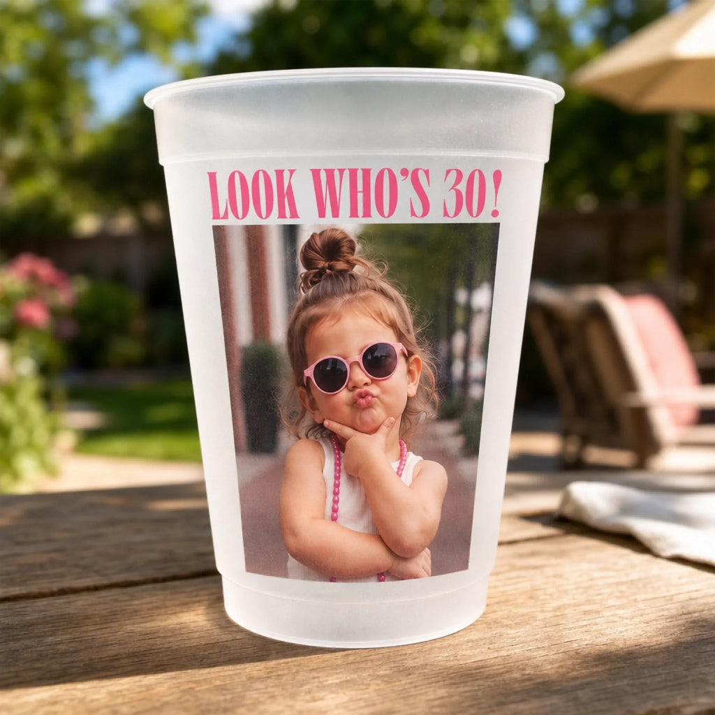 Custom Photo Party Cups - Personalized Birthday Gifts For Men, Women - Cheers To The Birthday Star