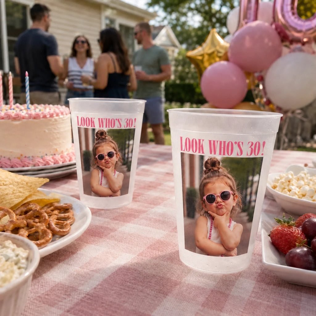 Custom Photo Party Cups - Personalized Birthday Gifts For Men, Women - Cheers To The Birthday Star
