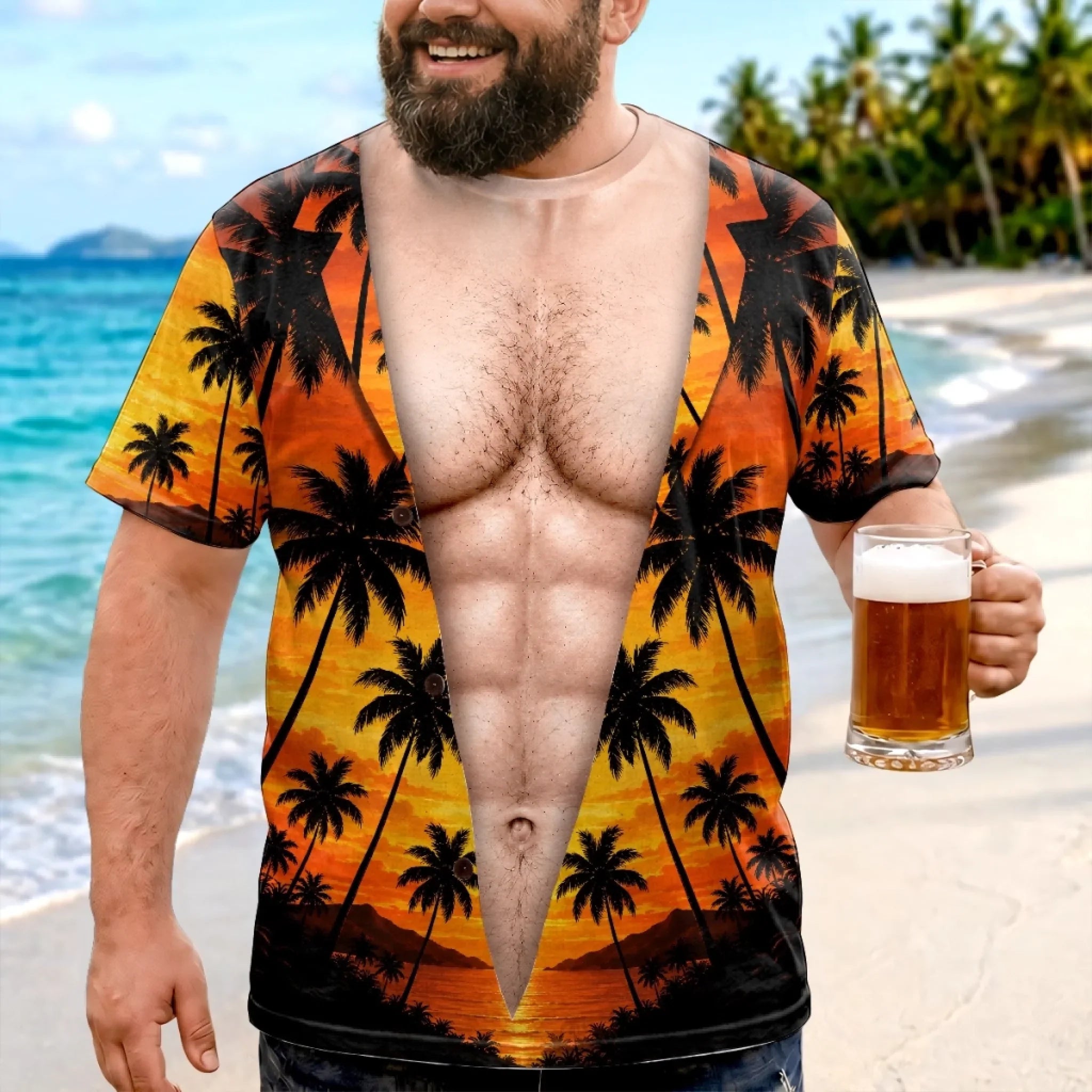 Custom Funny T-shirt - Personalized Summer Vacation And Travel Gifts For Husband, Son, Grandson, Yourself - Tropical Mode On